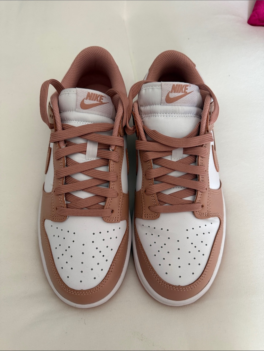 Nike Women's Low-Top Sneakers in White and blush